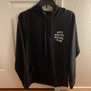 Anti social social club black hoodie in S
